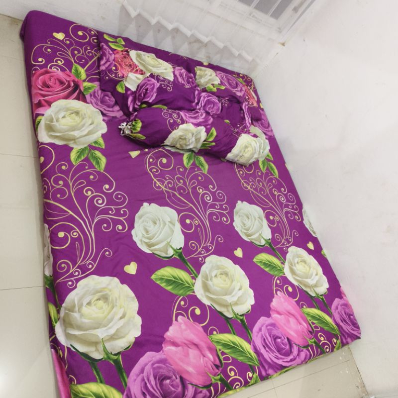 PL Sprei Bonita Bunga Ungu (Preloved Thrift)