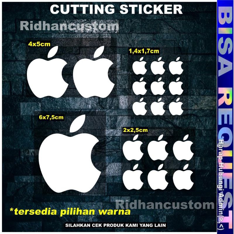 

[ LOGO APPLE ] CUTTING STICKER LOGO APPLE IPHONE IPONE MOTOR HELM LAPTOP HP DLL