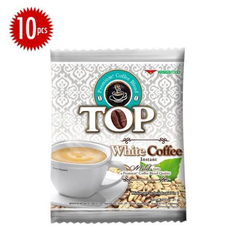 

Top Coffee Kopi Instan White renceng 21 gr isi 10 pcs