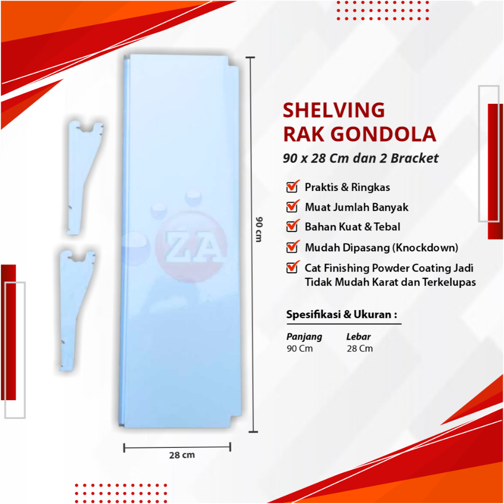 Shelving Ambalan Rak Gondola Minimarket 2 Bracket