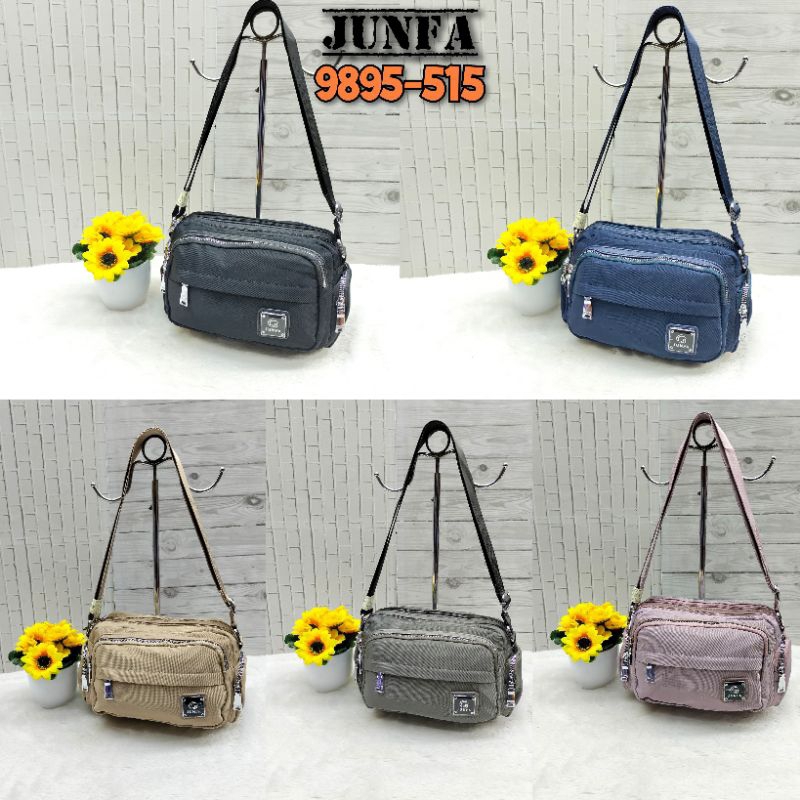 Tas wanita junfa selempang mini bahan nylon 9895-515 original