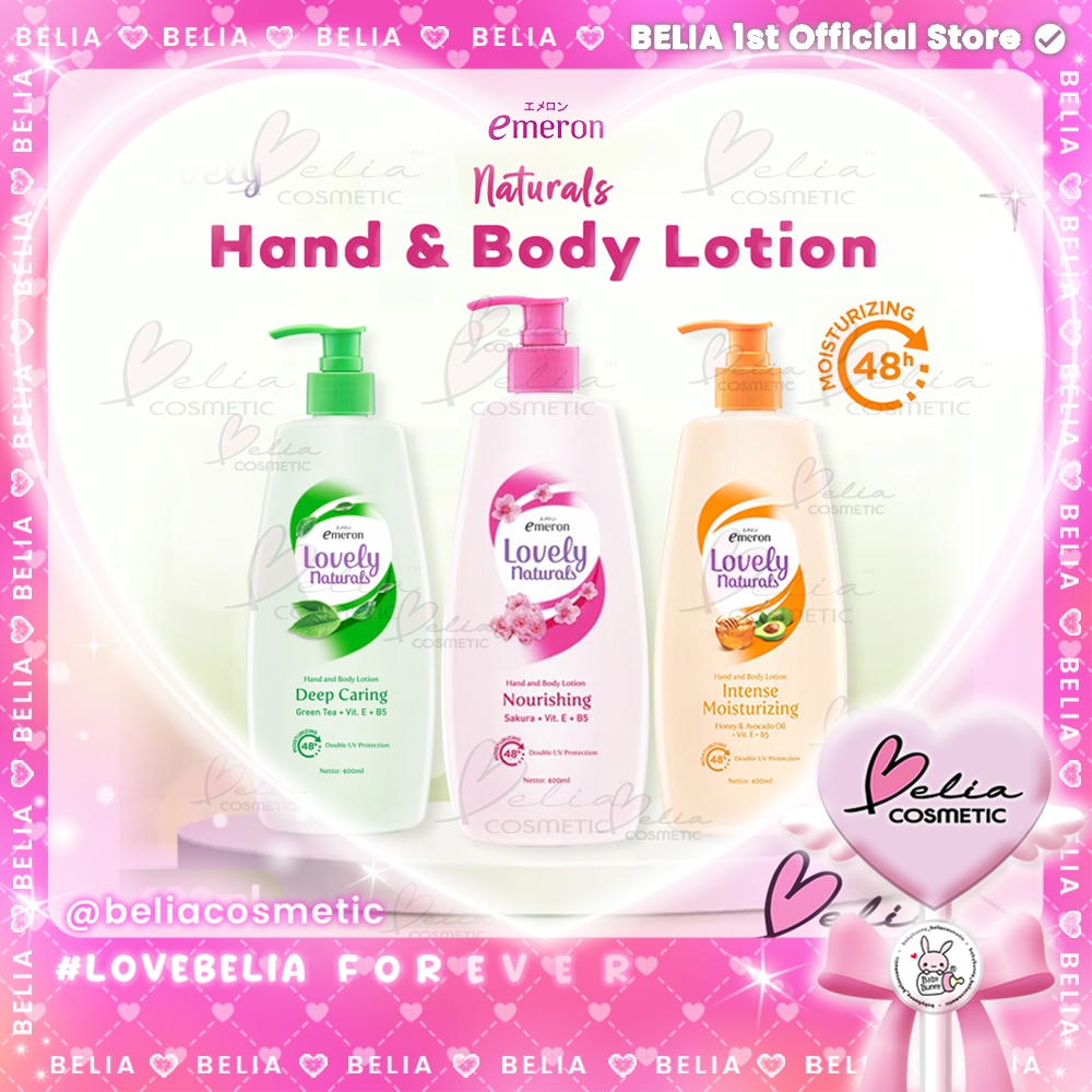 ❤ BELIA ❤ EMERON Lovely Body Lotion Double UV Protection 400mL Pump | Intense Moisturizing | Deep Ca