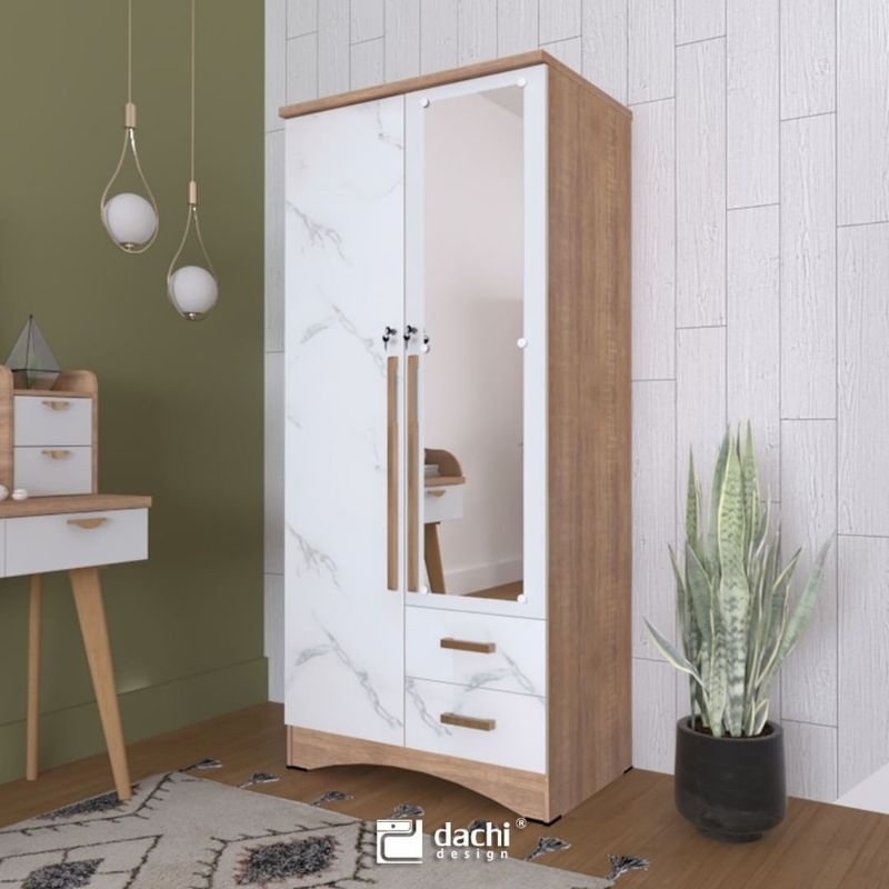 lemari pakaian Dachi 2 pintu minimalis / lemari pakaian minimalis Dachi / lemari pakaian 2 pintu min