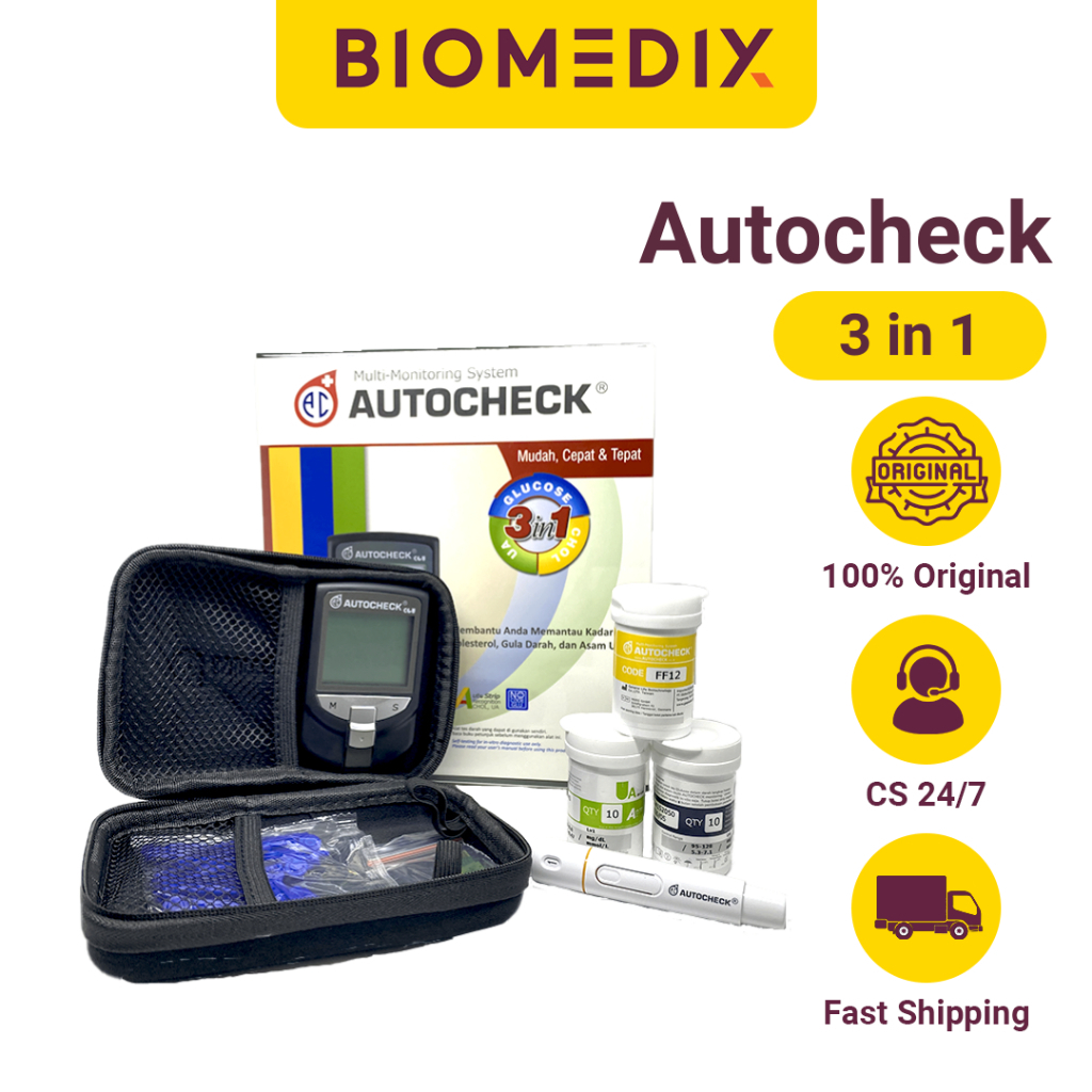 Alat Autocheck 3in1 / Alat Tes Gula Darah Kolestrol Asam Urat Autocheck / Autocheck GCU 3in1 / Autoc