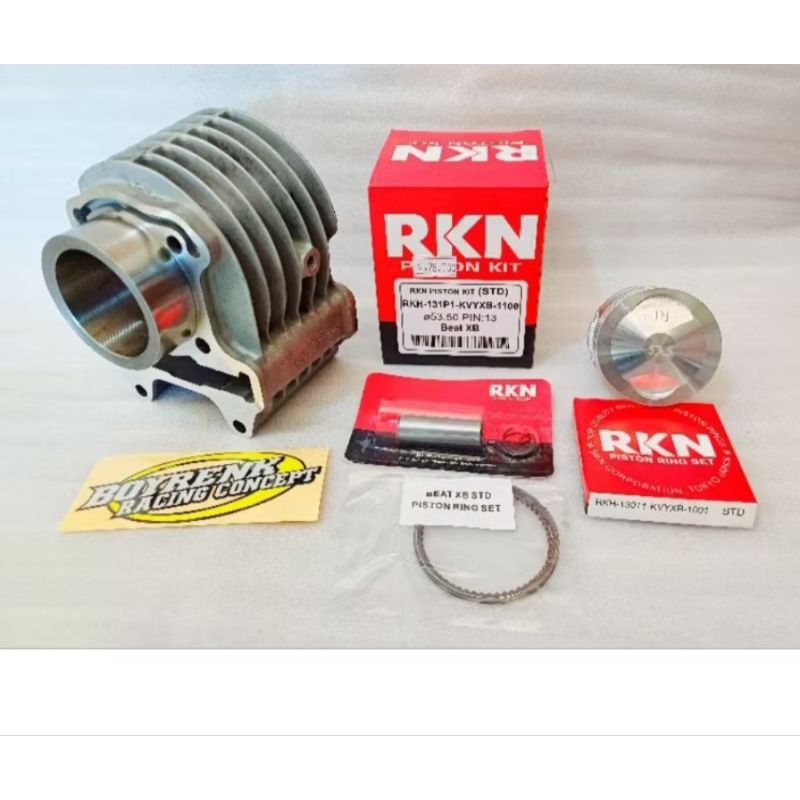 CYLINDER BLOK BEAT SCOOPY KZL / FI LINER LUAR / BORING 58 / 60 SET PISTON 54 54.5 55 55.5 56 PIN 13-
