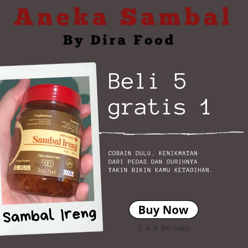 

(Buy 5 Get 1 Free) Sambal Ireng Bebek Madura Pedas & Gurih Enak, Aneka Sambal Fresh by Dira Food