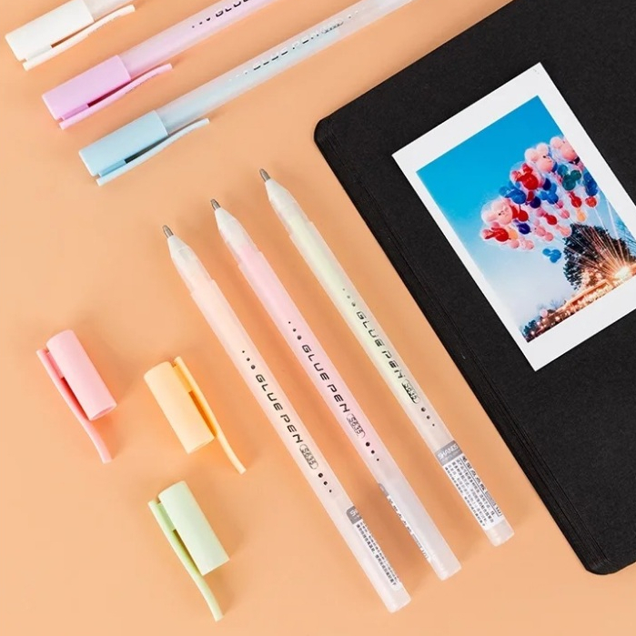 

Glue Pen Stiker Scrapbook Pulpen Lem Kertas Cepat Kering Lem Cair Anti Bocor Bentuk Pena Diy Untuk Anak-Anak