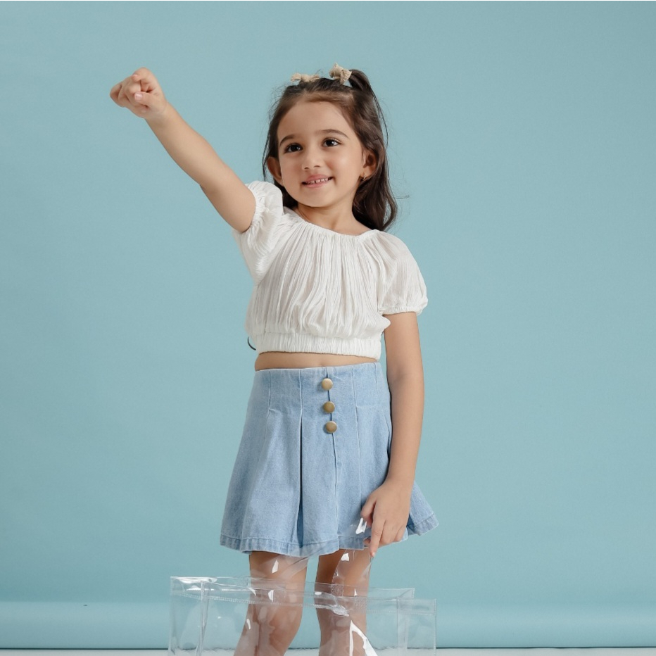 ZIEL KIDS - Eryl Crop Top / Atasan Anak Perempuan / Crop Top Anak Perempuan / Baju Anak Perempuan