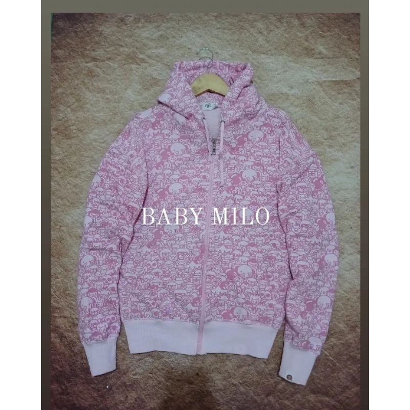 jaket hoodie zipper BABY MILO by BAPE daleman baby terry full print recomend bekas/second/preloved