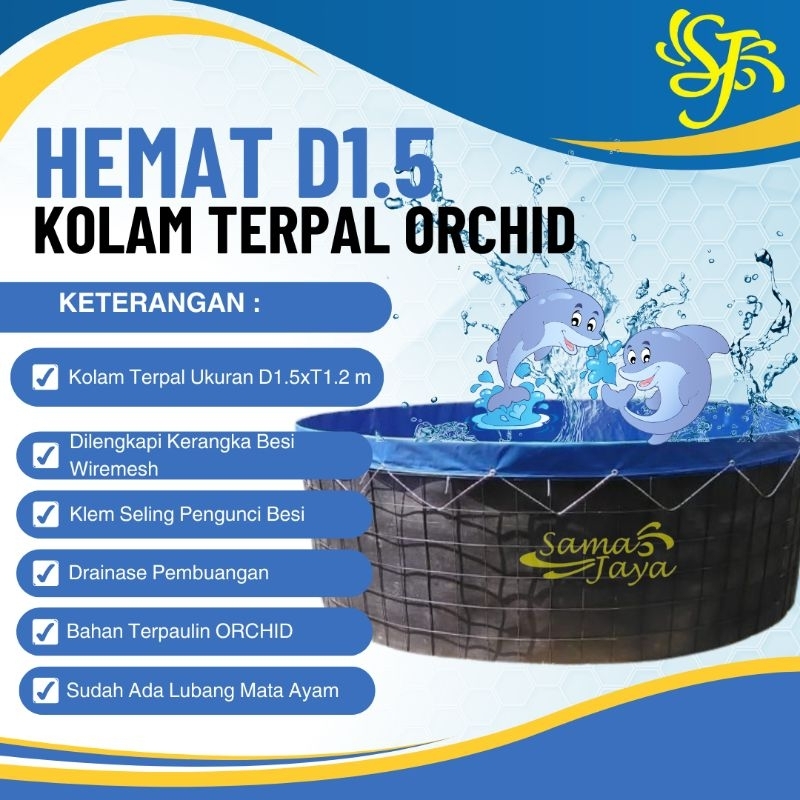 Kolam Terpal Bulat D1,5 Paket Hemat - Kolam Terpal Orchid - Kolam Ikan