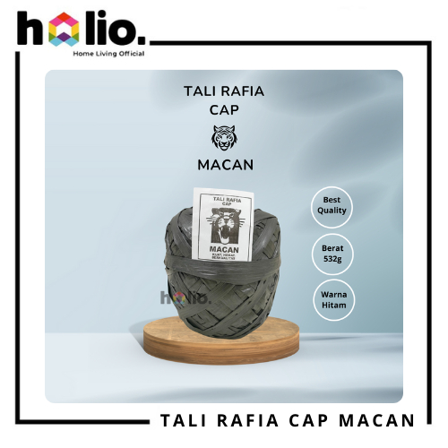 

TALI RAFIA CAP MACAN/TALI RAFIA WARNA HITAM/TALI RAFIA BERAT 532 GRAM/TALI RAFIA