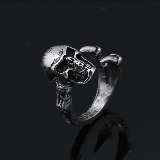 Cincin Tengkorak Cakar Model Korean Retro Vintage Punk Terbaru Kekinian Pria Keren