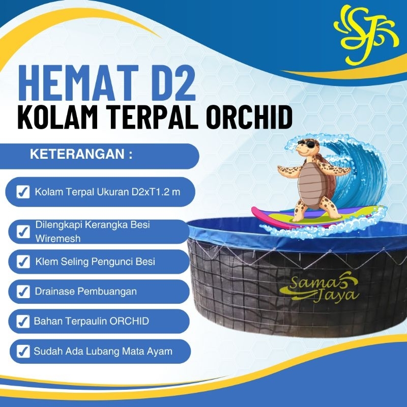 Kolam Terpal Bulat D2 Paket Hemat - Kolam Ikan - Kolam Terpal Orchid
