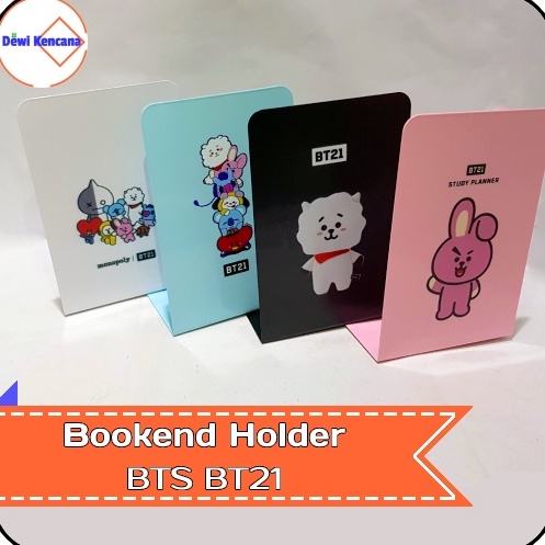 KJGBJ8843 BT21 Book Stand  BT21 Bookend Holder  Pembatas Buku Besi BT21