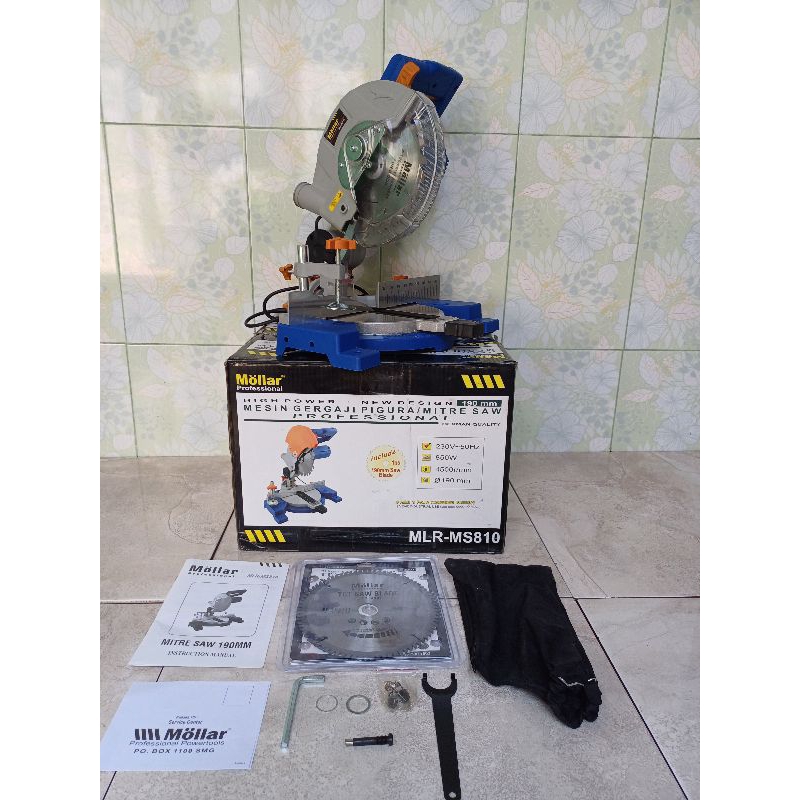 Miter Saw Mollar 8" MLR-MS810 - Mesin Potong Aluminium Besi Kayu Mollar 8" MLR MS 810