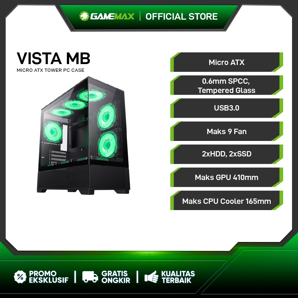 Casing PC Gamemax VISTA Micro ATX PC case