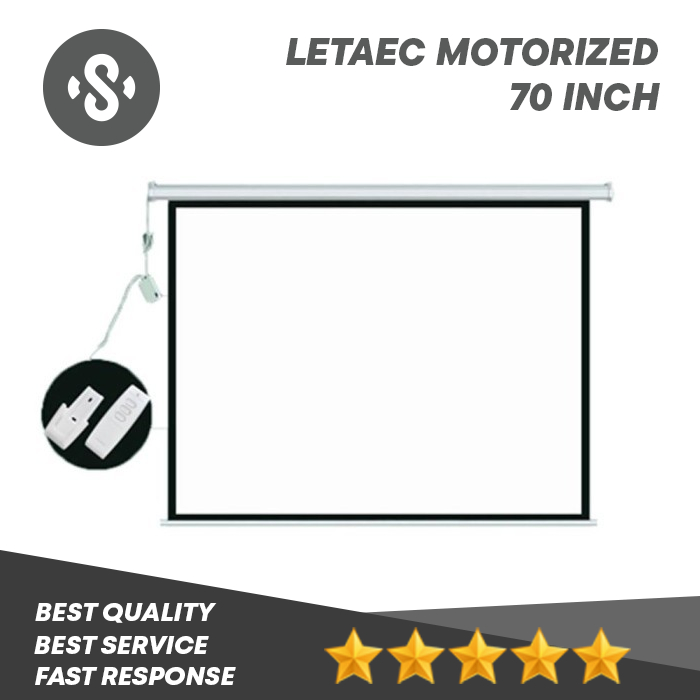 Layar Projector Letaec Motorized Screen 70 Inch