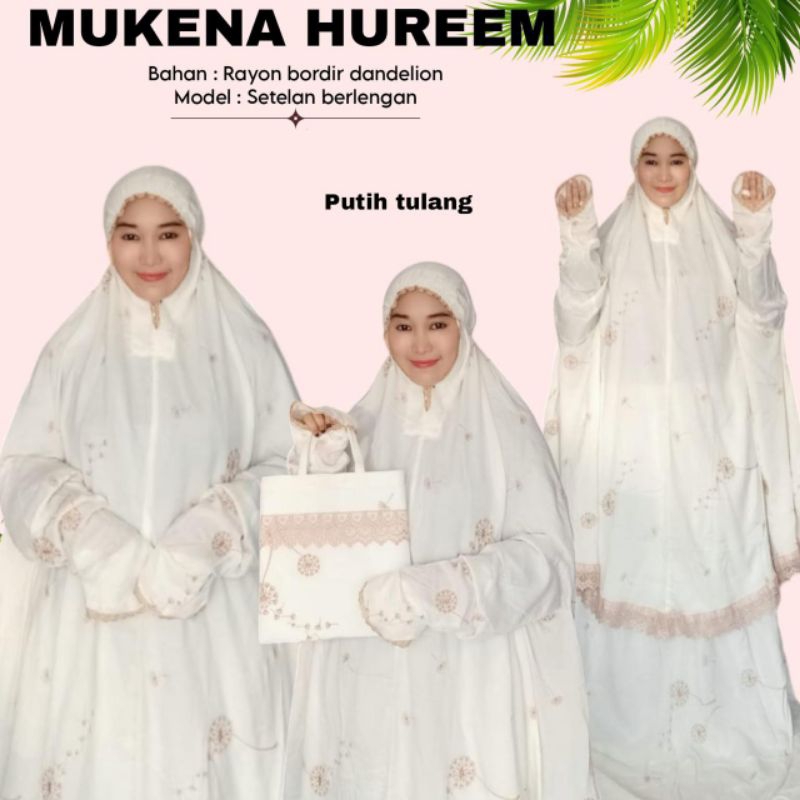 Mukena Hureem Rayon Stelan Berlengan
