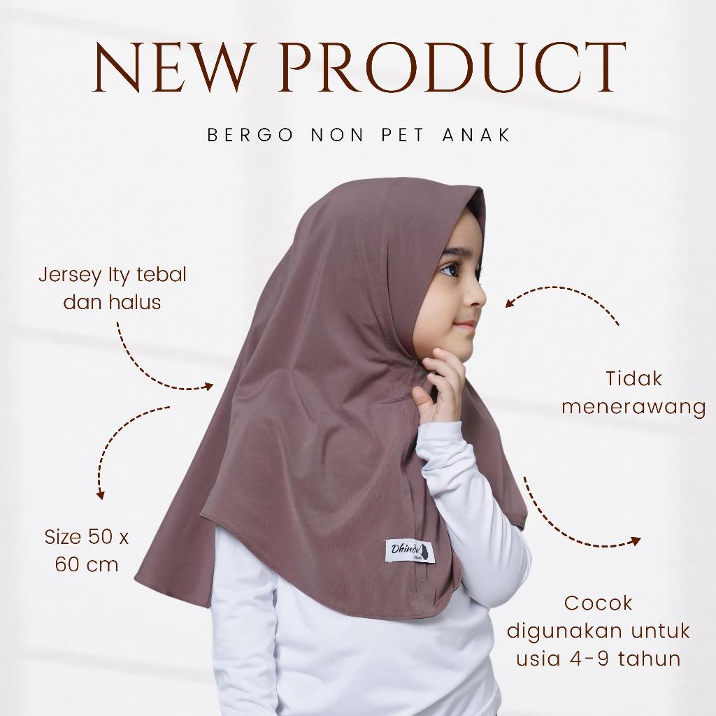 Dhinda hijab - Bergo antem anak size xs 40 warna