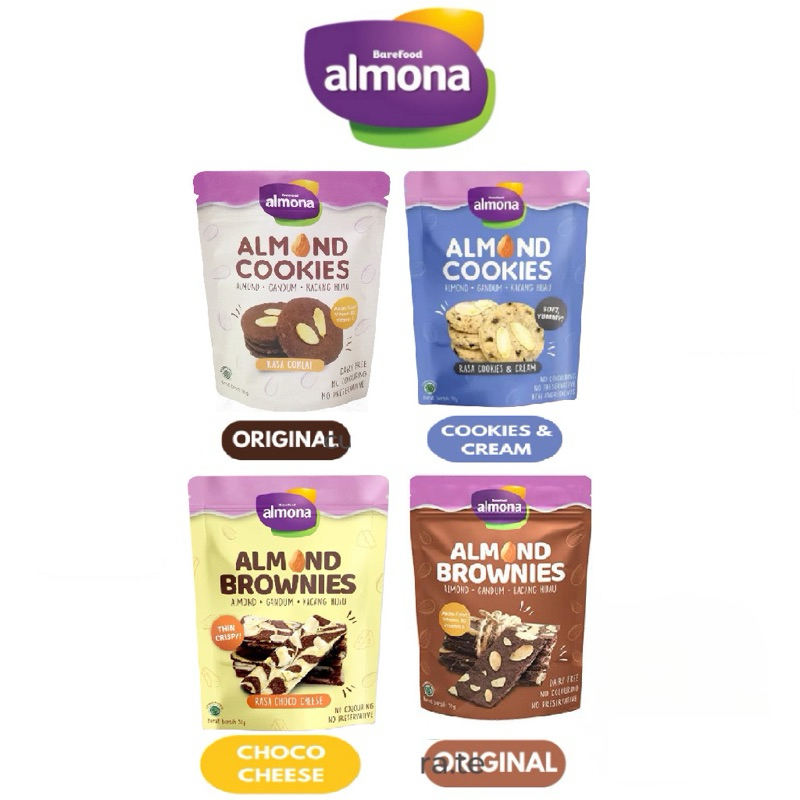 

Barefood Almona Almond Cookies Original - Brownies Sehat