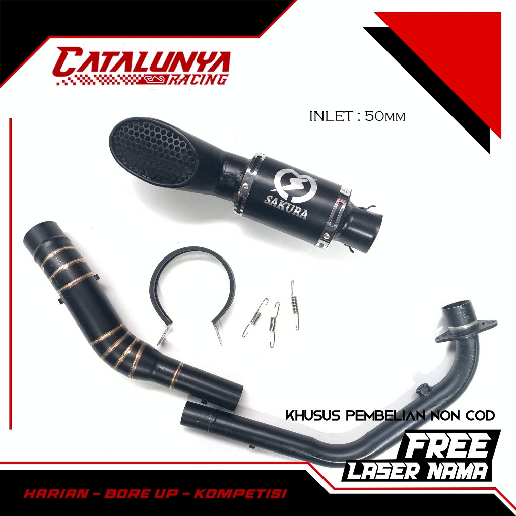 Knalpot racing FULL BLACK Sakura fullsystem  R15 V3