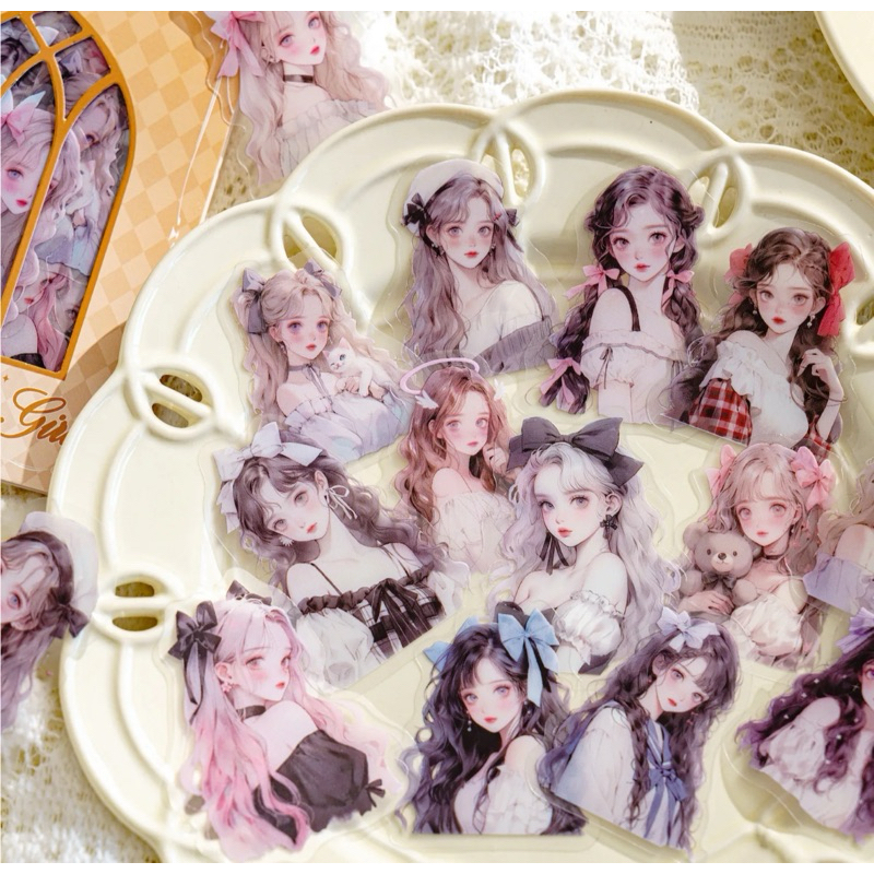 

Matte PET Sticker Pack Flower Character Princess Series Girl Sticker Journal Scrapbook DIY Stiker Jurnal Kit