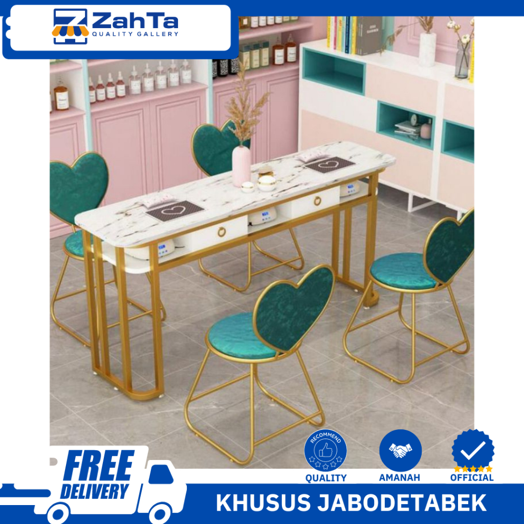 ZAHTA - MEJA NAIL ART PAKET MEJA SALON DOUBLE SET