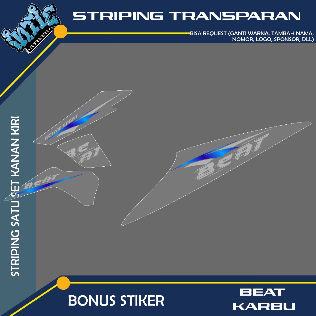 Striping Beat Karbu Stiker Variasi Beat Karbu