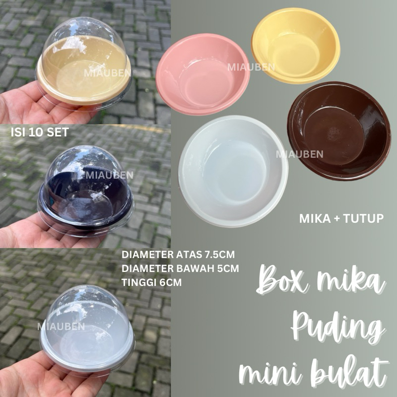 (10set) Mika mochi bulat mika cembung mooncake mika puding kecil
