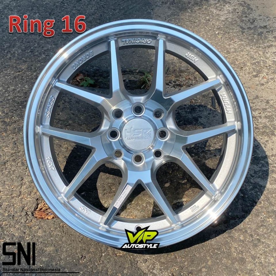Velg mobil HSR Hyura R15 silver Honda city, avanza, livina, calya, xenia, vios, livina
