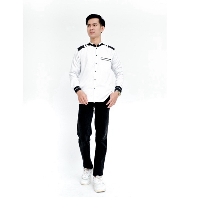 Kemeja Koko Pria Panjang Elrumi Adidis Polos Katun Toyobo