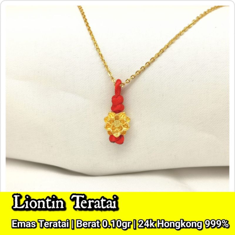 Liontin Emas Asli Teratai 24k Hongkong 999%
