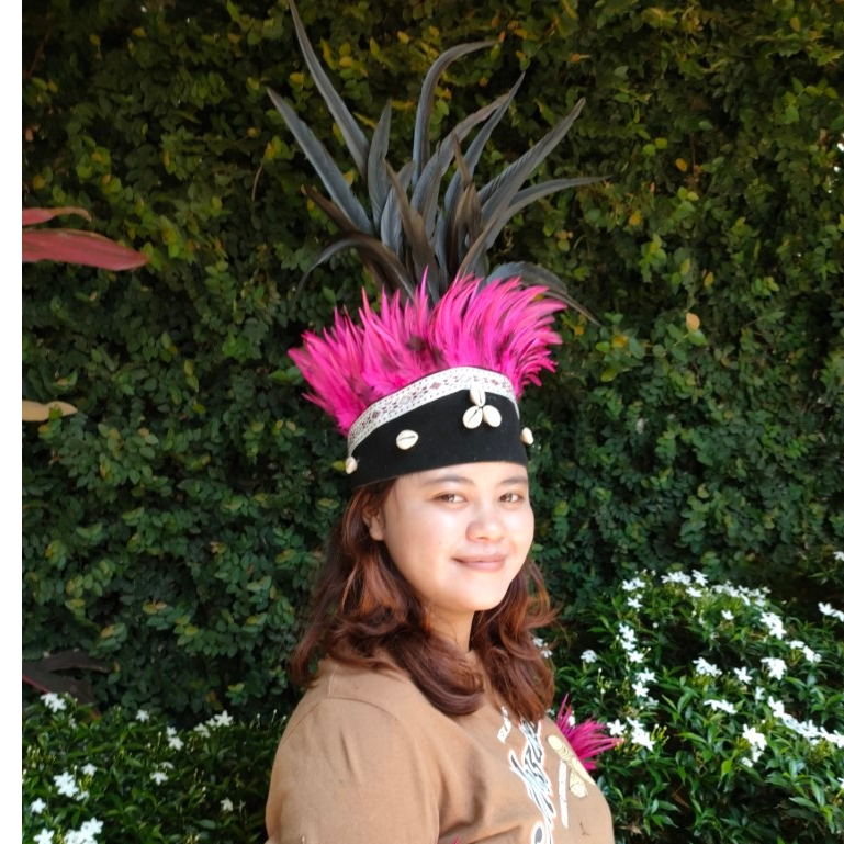 [TERBARU] Hiasan kepala Topi adat Papua Kerang Pink