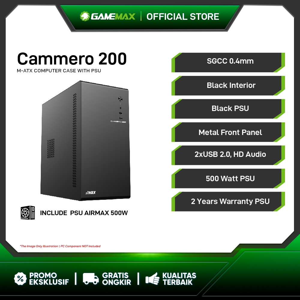 Casing PC airMAX Cammero 200 M-ATX 500W PSU