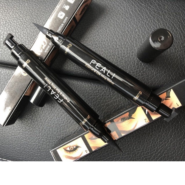 [BPOM] Feali Eyeliner Stamp 2in1 Waterproof Liquid Duo Eyeliner Wing With Stamp Big Small Besar Keci