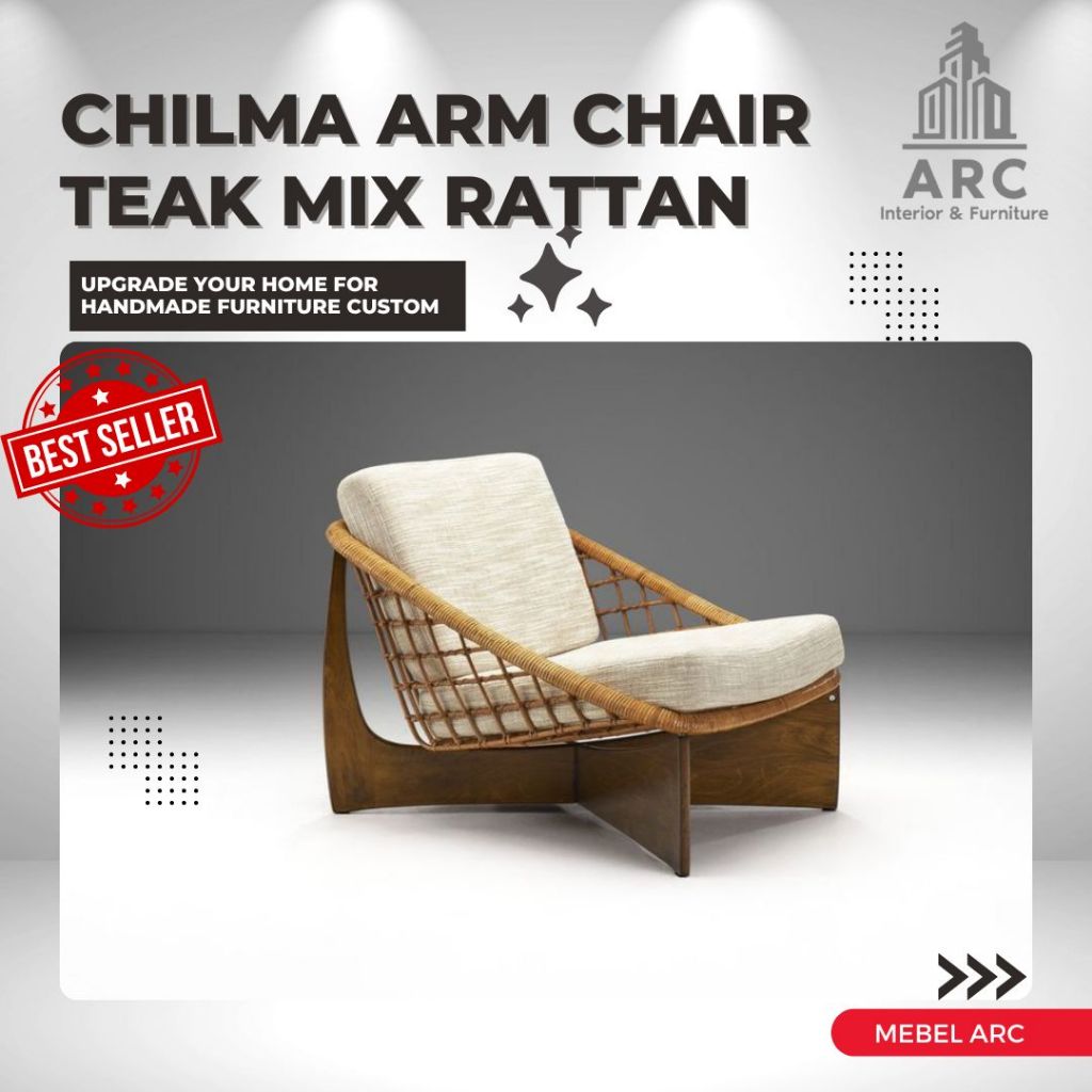 Kursi Sofa Arm Chair Kayu Jati Kombinasi Tali Rope / Sofa Bench Arm Chair