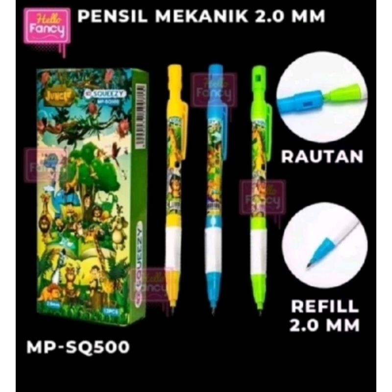 

(1 BOX isi 12pcs) Pensil mekanik / pensil mekanik karakter / pensil mekanik lucu / Pensil cetek / pensil cetek karakter / Pensil mekamik cetek murah / pensil mekanik squeezy