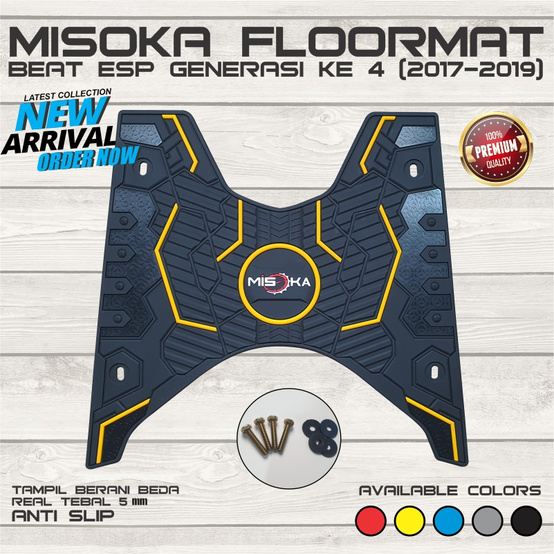 Misoka Floormat Beat ESP  2017 2019 Karpet Motor Rubber Karet Keren Murah