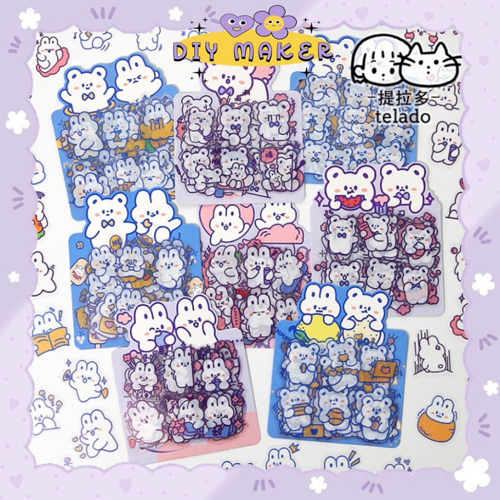 

DM Sticker 1 Pack 40pcs Rabbit Tumbr Stiker Binder Diary Book Stiker DIY Dekotarif Edukasi TLD20