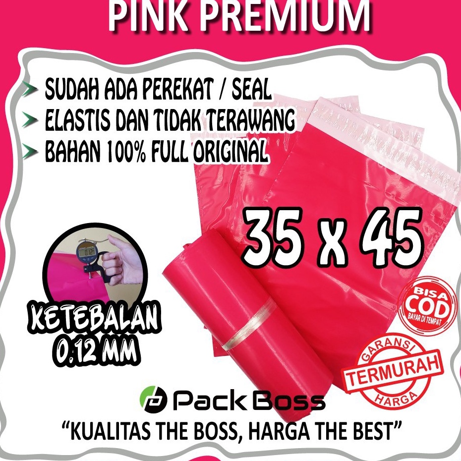 

KODE PRODUK HE6FF4499 PINK PREMIUM POLYMAILER 35x45 1 HALUS TEBAL LANGSUNG PABRIK