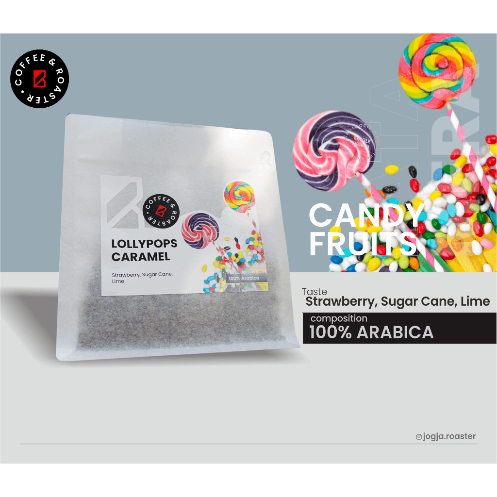 

Biji Kopi House Blend Arabika 100% "Lollypops Caramel" 100gram | Roast Bean, Grind Bean