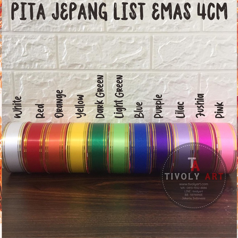 

BERLIMPAH DISKON PITA JEPANG LIST EMAS 4CM Pita Kado Pita Plastik Pita Souvenir