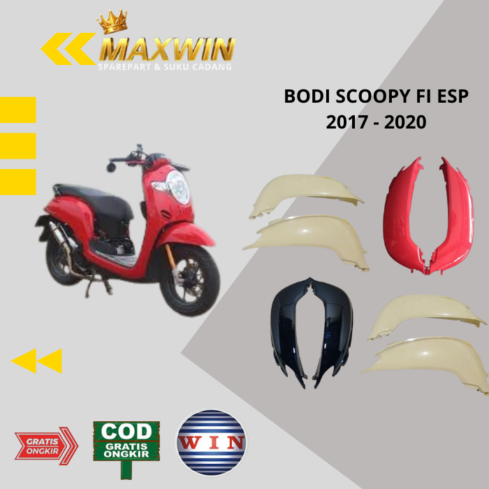 WIN - Cover Body Belakang Kanan Kiri Scoopy Fi Esp 2017- 2020