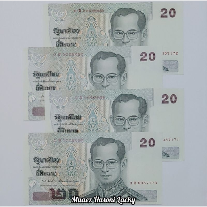 Koleksi Thailand Bath Pecahan 20 Bath Old Series