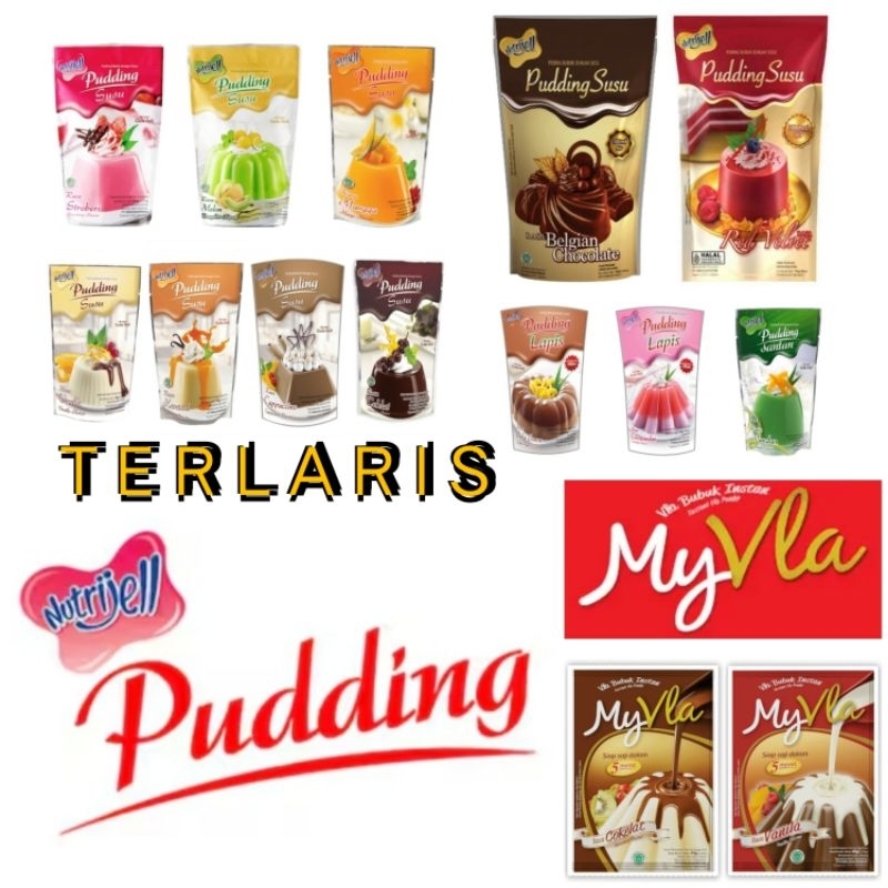 

Nutrijell Pudding Susu Lapis Santan Buah Coklat Stroberi Mangga Melon cappuccino vanilla karamel cocopandan gula jawa belgian chocolate red velvet My Vla chocolate vanilla