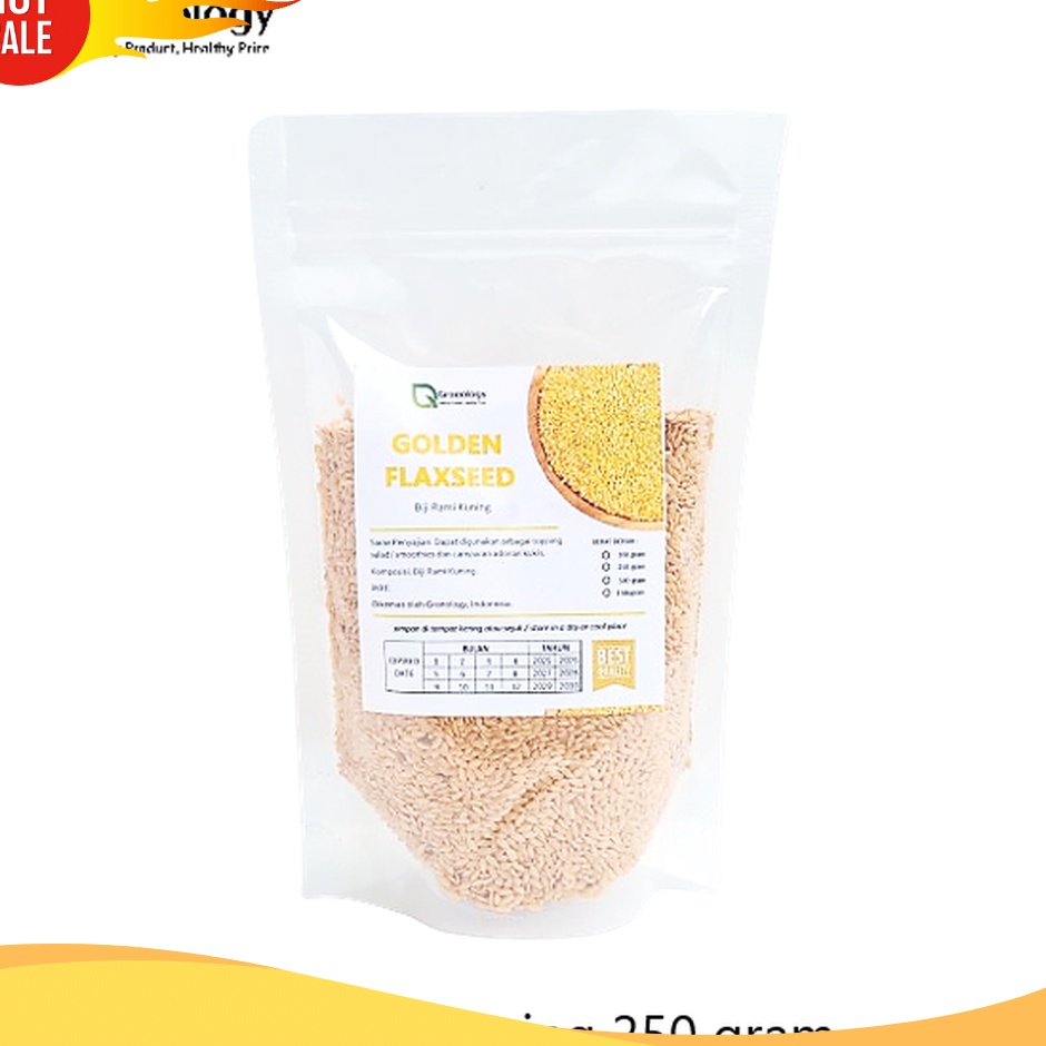 

DISKON FANTASTIS Golden Flax Seed Biji Rami Kuning 25 gram by Granology