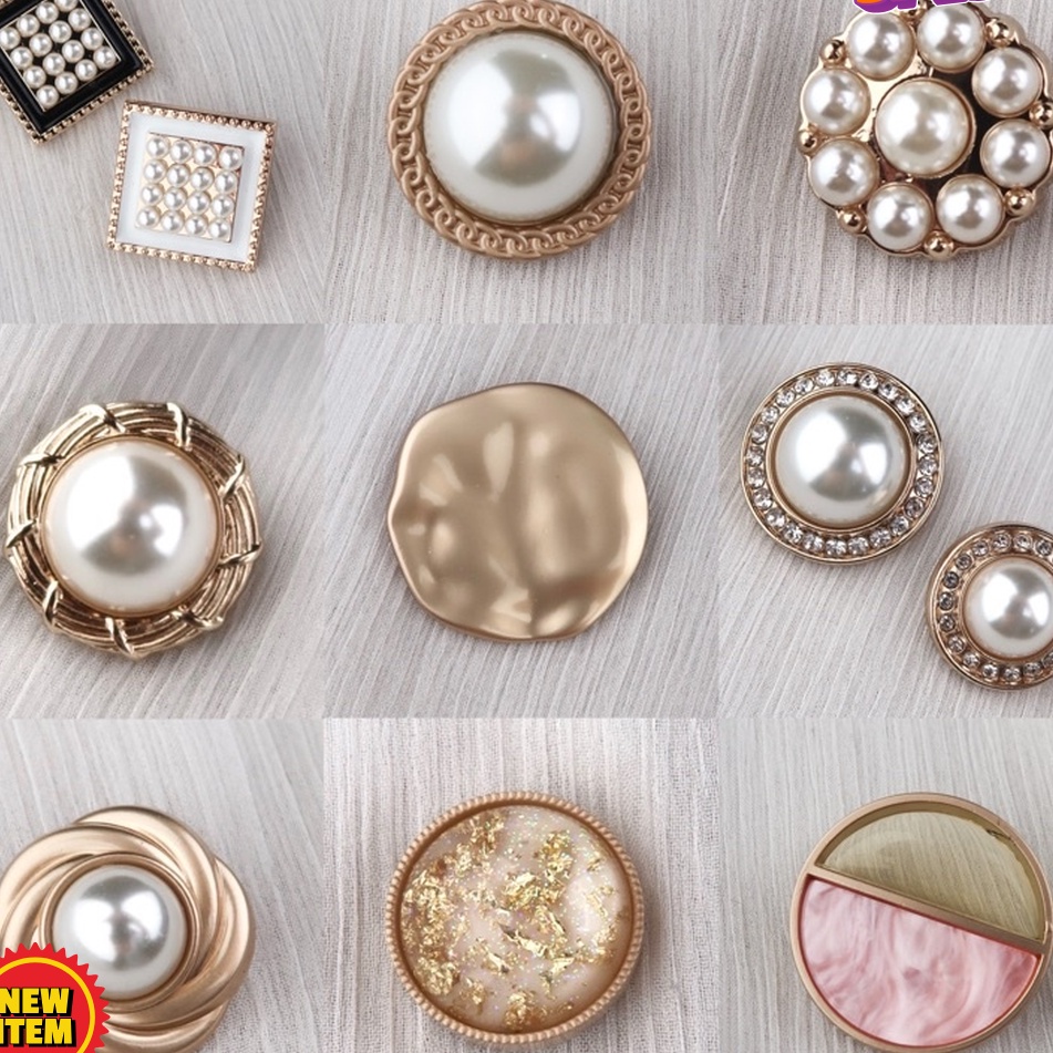HEMAT BESAR Kancing Rhinestone Mutiara Diamond Mewah  Kancing Payet Unik Premium Mix