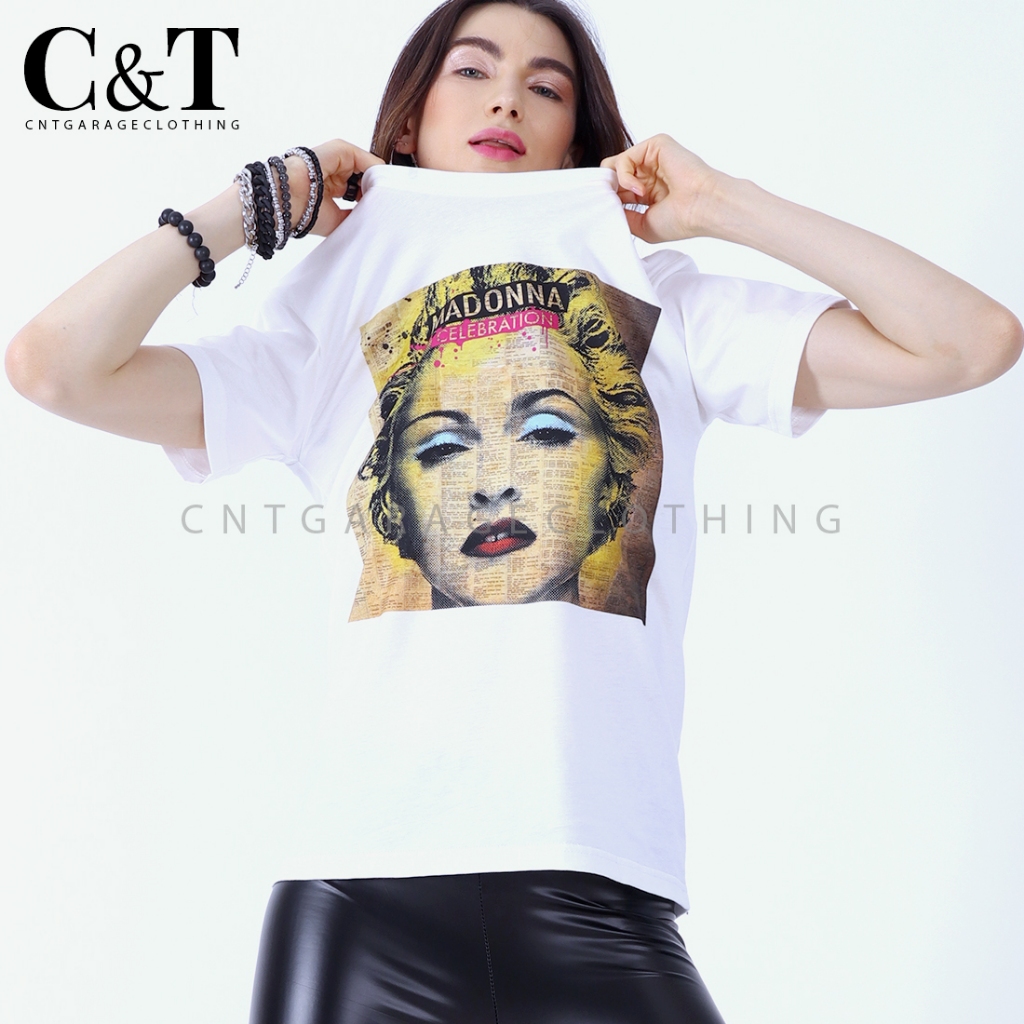 CNTGARAGECLOTHING | MADONNA CELEBRATION TSHIRT BLACK & WHITE | MD 018 | THIRTS KAOS DISTRO