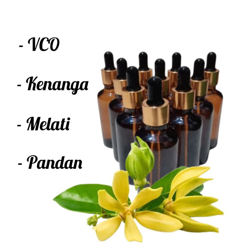 

Minyak Kembang Kenanga Series 1 Murni VCO + Kenanga + Melati + Pandan Kemasan 50 ml