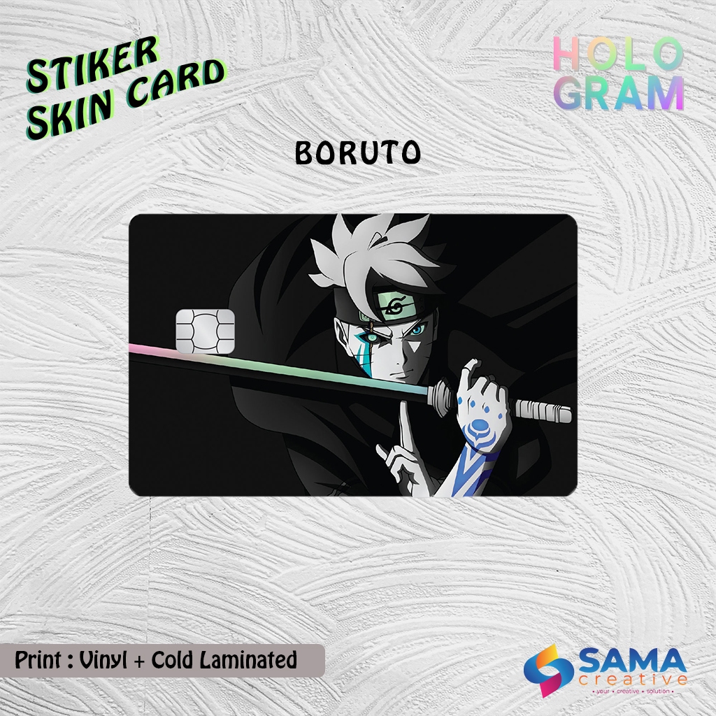 

Boruto - Sticker Skin Card HOLOGRAM - Vinyl ATM Debit ,Credit, Emoney, Flazz, Kartu Akses Stiker Naruto